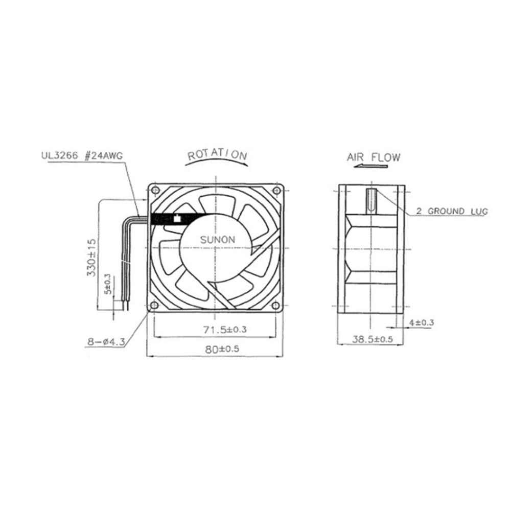 80*80*38 AC 110V FAN