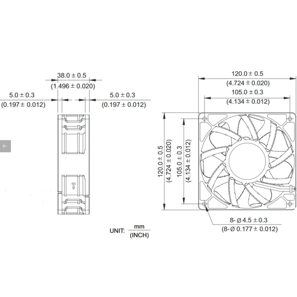 120*120*38 DC 24V FAN