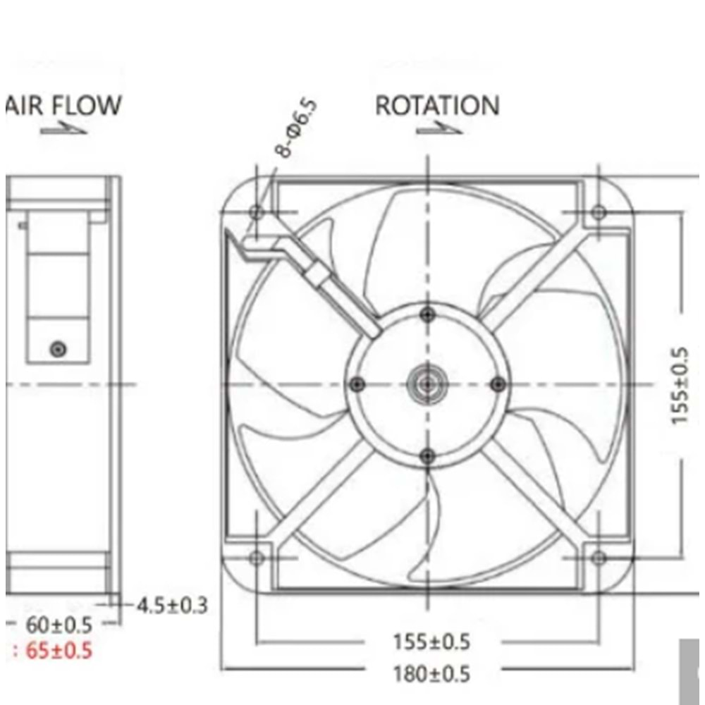 180*180*60 AC 220V FAN