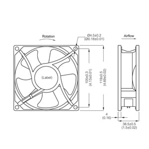 170*150*38 AC 220V FAN