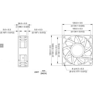 120*120*38 DC 24V FAN