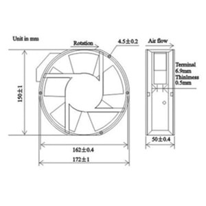 172*150*50 AC 110V FAN