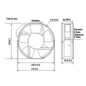 172*150*50 AC 220V FAN