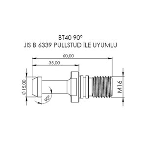 BT40 POT (90° PULL STUD)